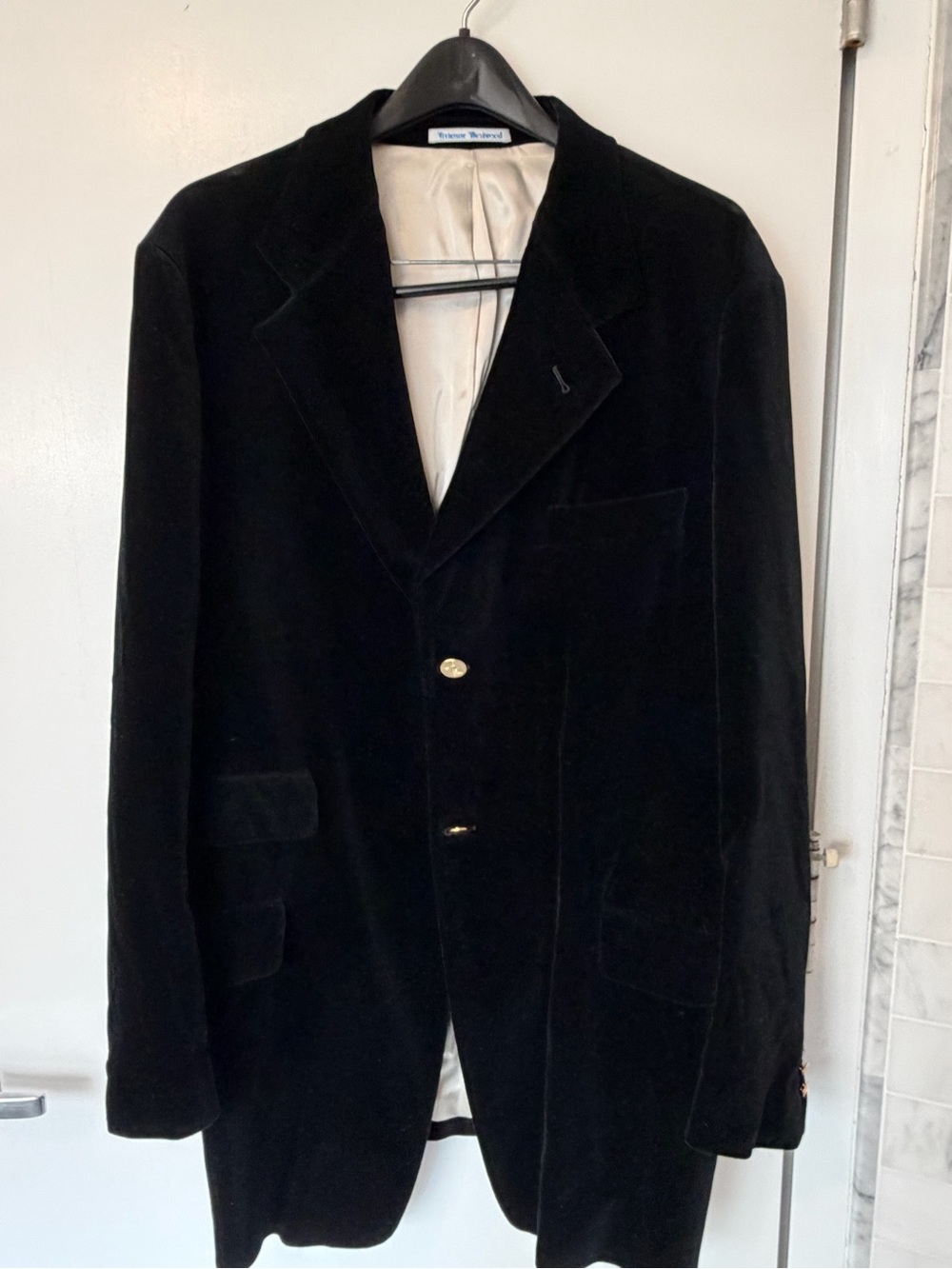 Vivienne Westwood Black Velvet Sport Coat with Gold Buttons